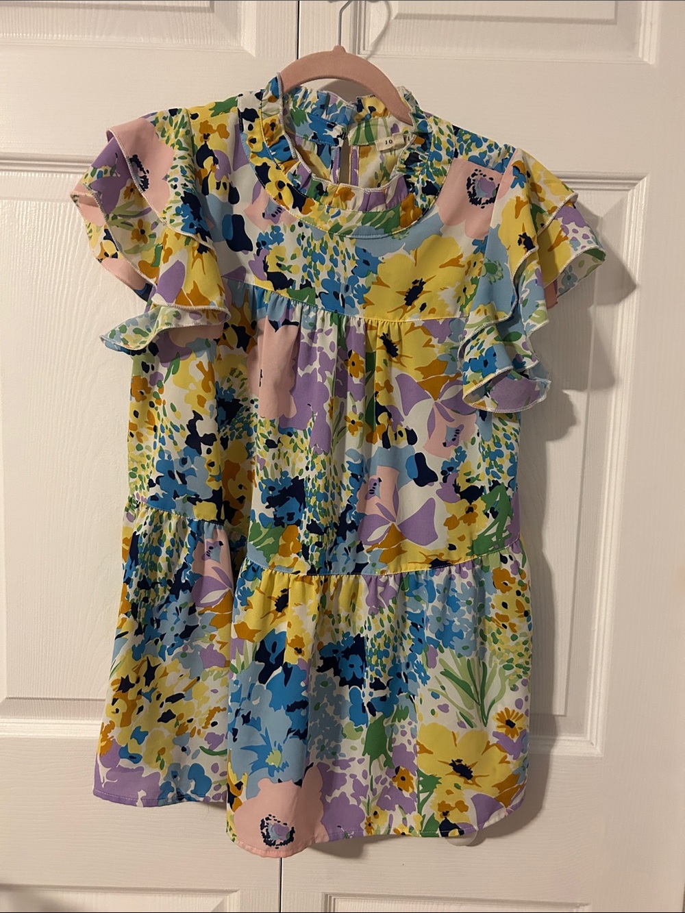 Womenswear Floral Ruffle Top - Pastel Multicolor